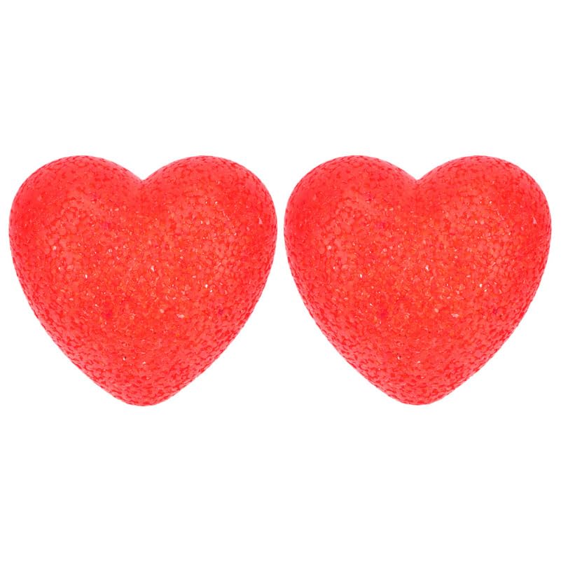 POPETPOP 2pcs Red Heart Shaped LED Night Lights Soft Glow Romantic Valentine Decor Wedding Table Accent Lamps for Bedroom Party Favor