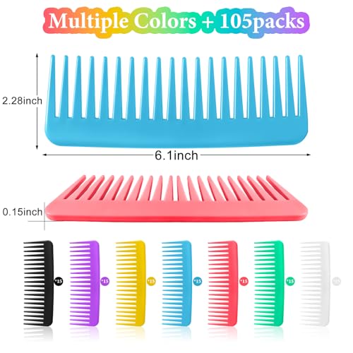Set de 105 Peines de Dientes Anchos de Colores miniatura 2