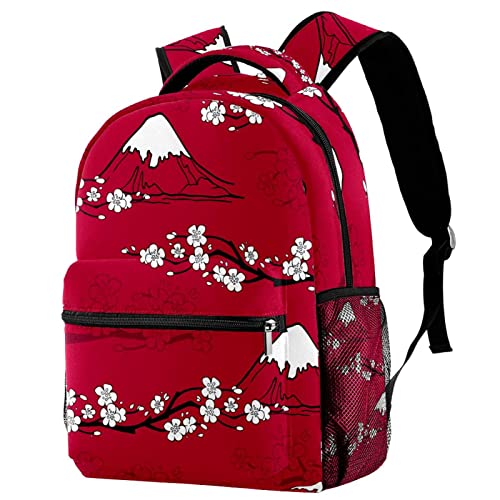 Sac à dos de voyage japonais avec porte-bouteille style campus rouge