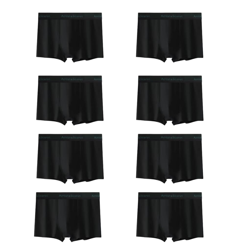 YOYADOY 10 Pack of Men's Breathable Boxer Shorts, High Elastic Waistband, Men's Cotton Underpants,Comfort Fit, Anti-curl Hems Underwear. (UK, Alpha, 4XL, 5XL, Regular, Regular, Black)