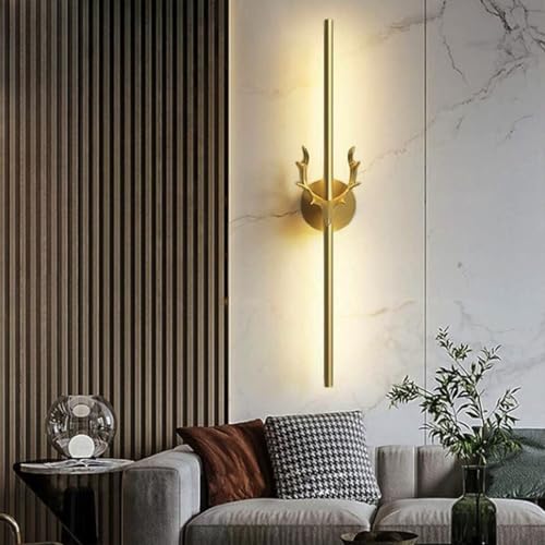 Image of Groeien Modern LED Long Wall Sconce Gold Wall Light for Bedroom Living Room Corridor Lighting Fixtures Wall Mount (DEER-23.5 INCH, 2, Count)