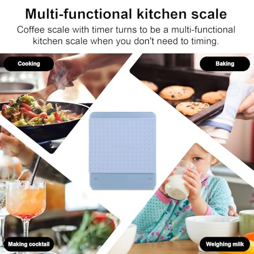 LJEC Precision Coffee Scale with Timer, 3kg/0.1g High Accuracy Espresso Scale with Digital LED, Rechargeable Kitchen Scale for Espresso and Pour-Over Coffee, Touch Sensor and Silicone Cover (Blue) - Image 7