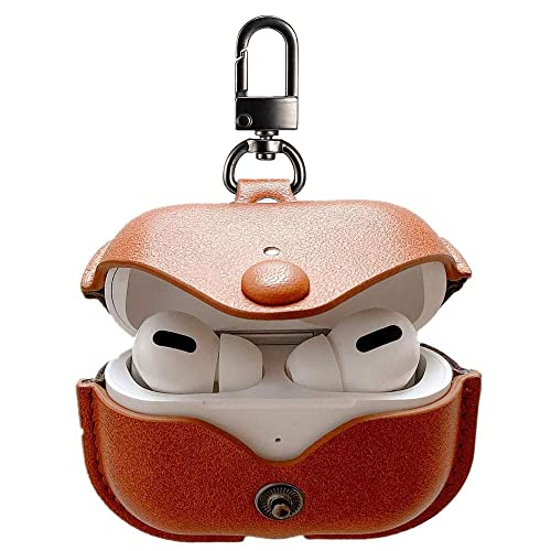 Image of Genuine Leather Case for AirPods Pro 2,Shockproof Protective Cover Compatible with Apple Airpods Pro 2nd Generation Charging Case (2022),Soft Headphone Cases for Women Men with Keychain(02)