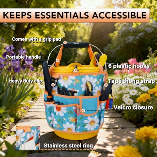 image for KUNN 5 Gallon Bucket Organizer 18-Pocket Tool Bag with Hangable Handle