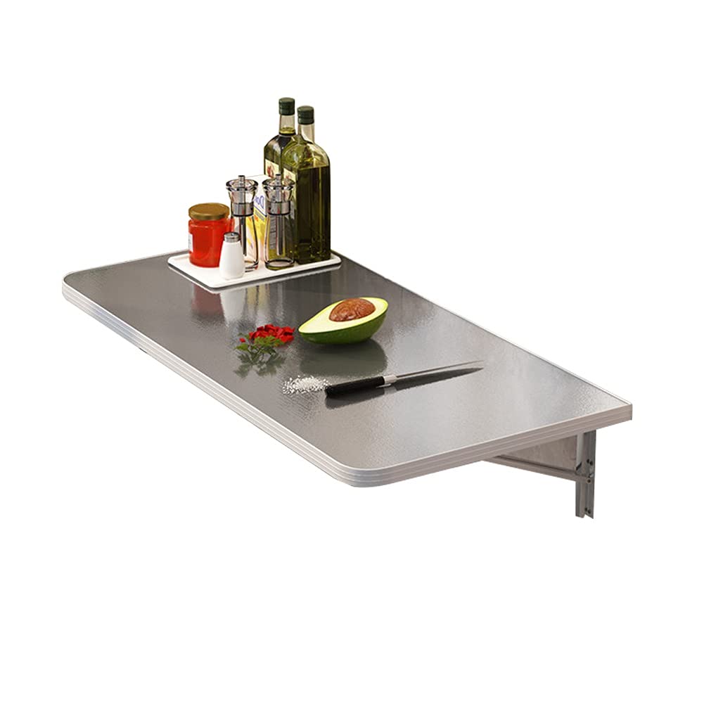 Petite table à manger rabattable avec panneau robuste en acier inoxydable