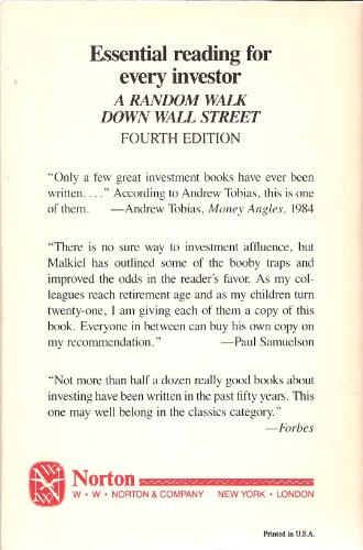 A Random Walk Down Wall Street, 4th Edition B001ZTVFMW Book Cover