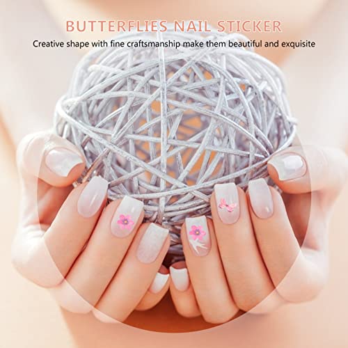 Lurrose 18 Folhas Decalques Decoração Para Designer De Unhas Borboletas Adesivo Art Supplies Criativ