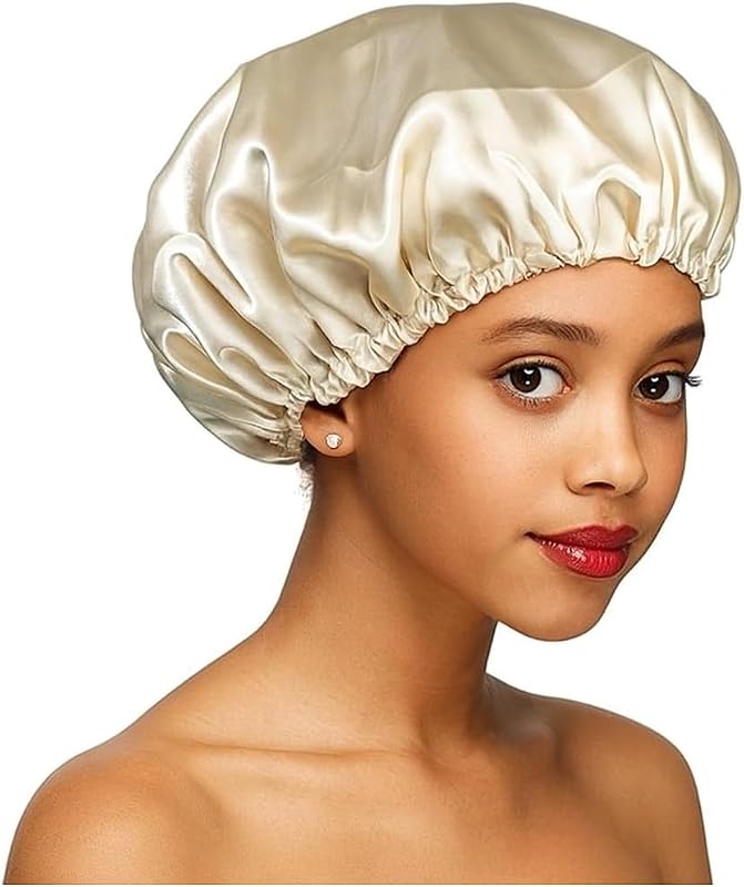 Touca de banho reutilizável Essential Aura Luxe, dupla camada, elástico antiderrapante, tamanho único, dourada