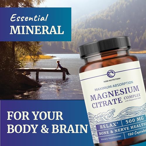 Image of Magnesium Citrate Complex 500 MG, Constipation, Calm & Relaxation Support | High Absorption Magnesium Supplement, Digestion Support, Citrato de Magnesio, Non-GMO & Soy-Free, 120 Mag Citrate Capsules