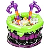 Halloween Witch Legs Inflatable Ice Bucket, 18.90Γ16.54Γ27.17 Inches, Blow Up Beverage Cooler and Spooky Drink Holder, Purple and Green Striped Witch Theme Party Decorations