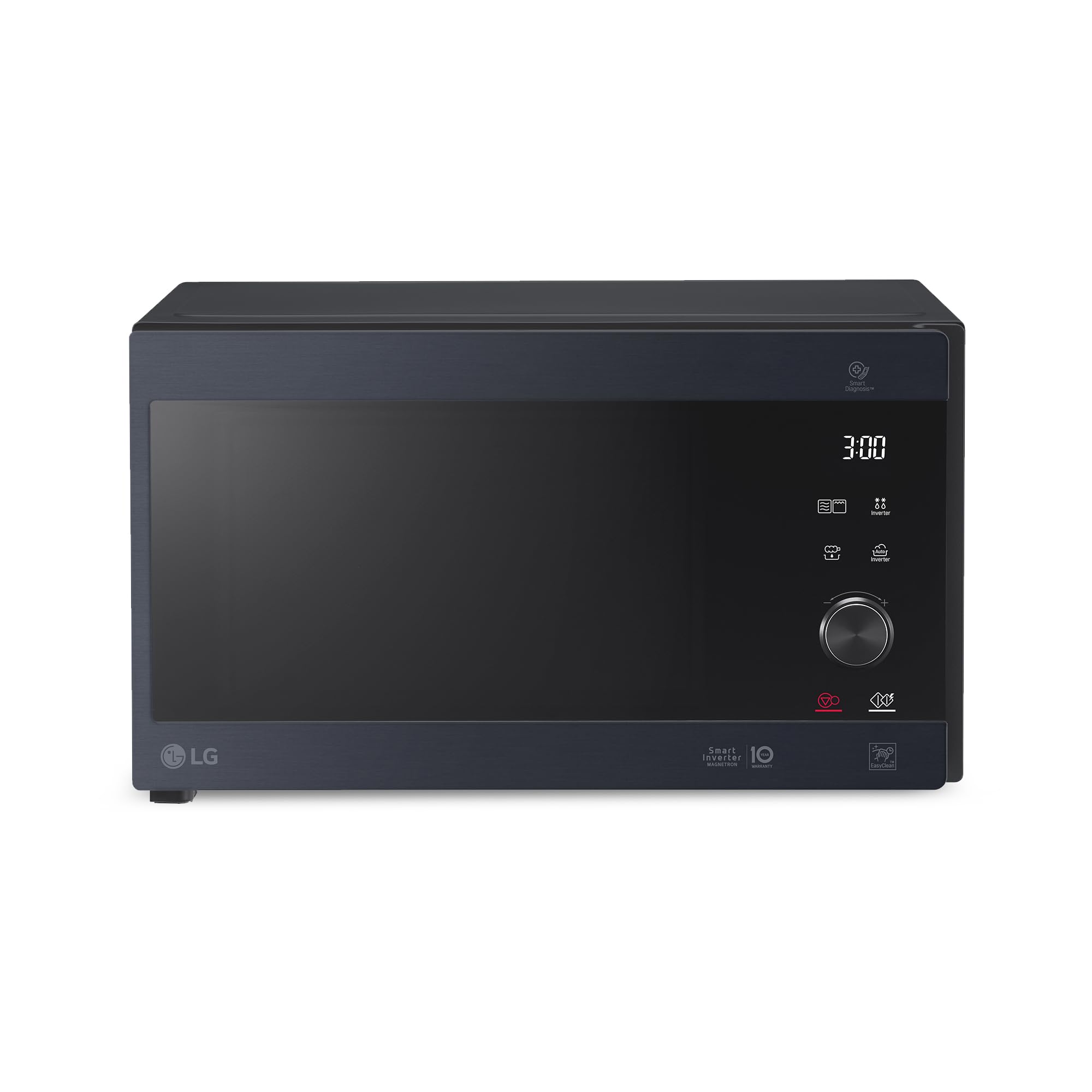 LG MH6565CPW Microonde con Grill e Display Digitale, 25 Litri e 1000 W, Microonde LG con Smart Inverter e EasyClean, Mantiene Sapore e Nutrienti, Nero