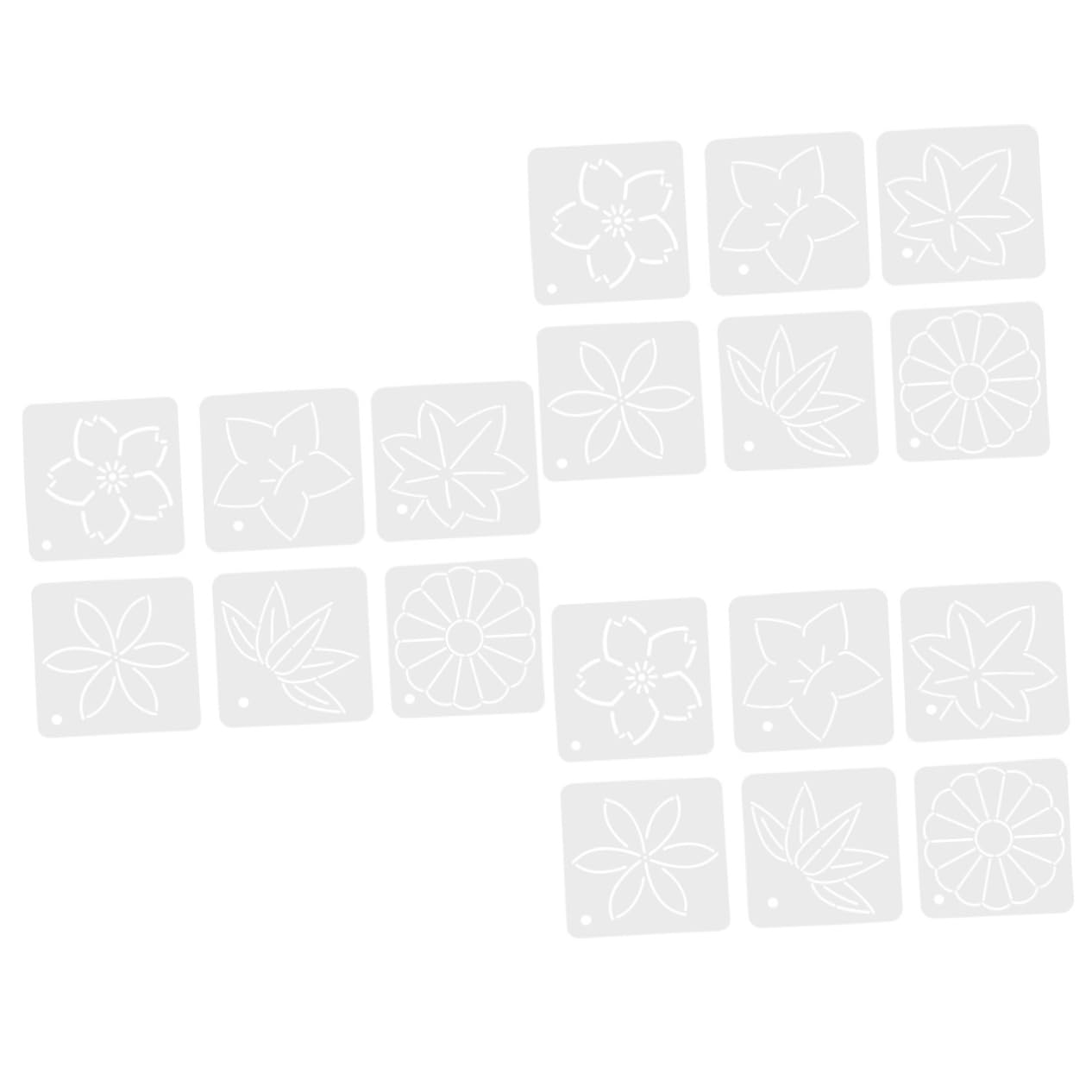 Lurrose 18piezas Plantillas De Acolchado Reutilizables Para Bordado y Patchwork Diseños De Flores Para Aumentar La Creatividad Proyectos De Costura