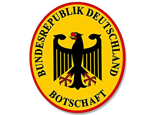 3x5 inch Oval German Foreign Missions Crest Sticker -Decal Deutschland Seal Logo Vinyl Decal Sticker Car Waterproof Car Decal Bumper Sticker