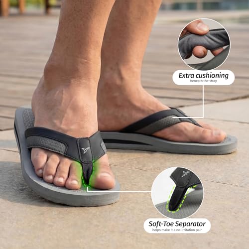 Image of YOHO ArchFlex orthopedic slippers for men | Arch support for pain relief | Soft, Anti-Skid, lightweight | comfortable padded straps flip flops for Everyday