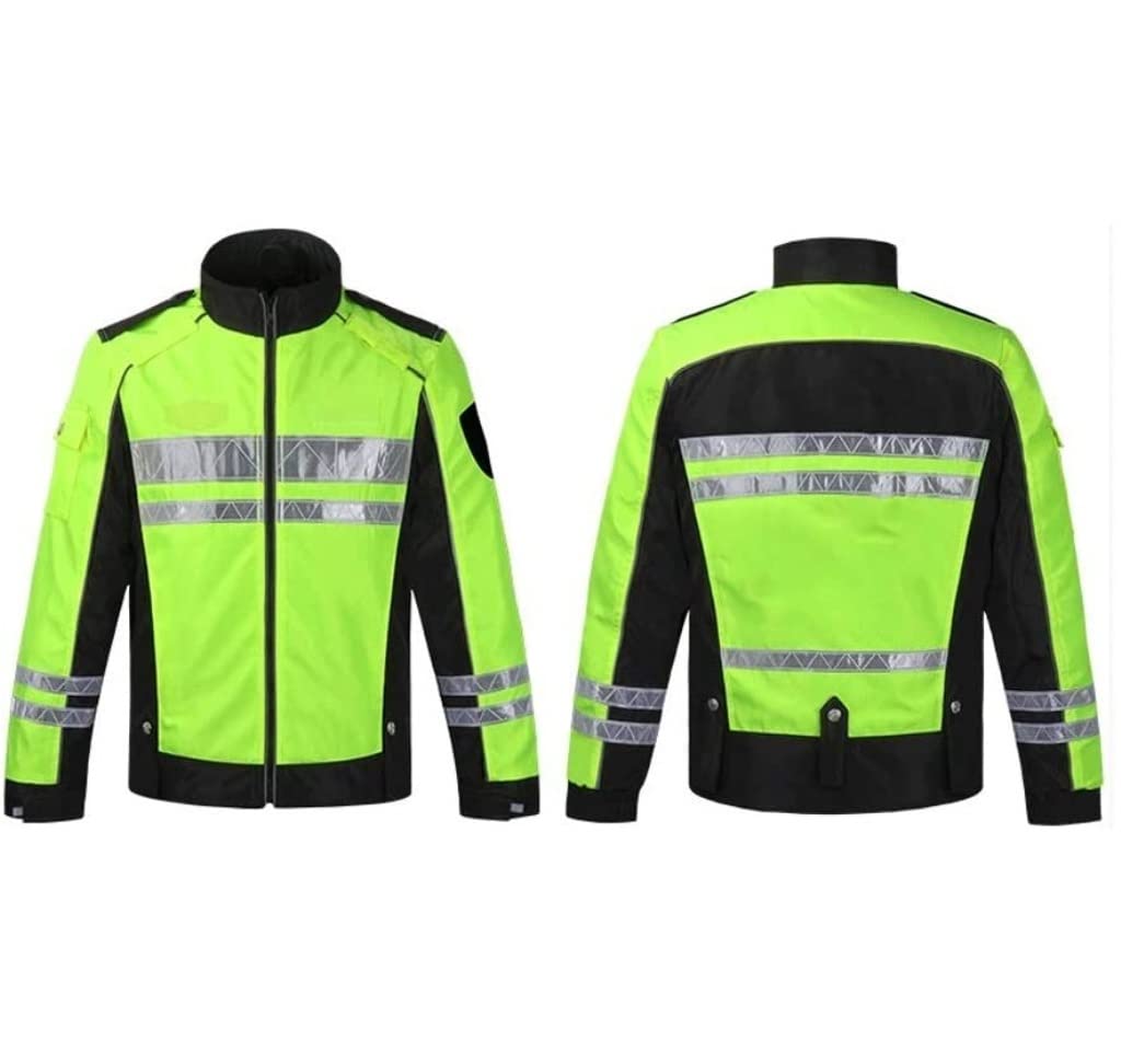 Chaleco de Alta Visibilidad Traje reflectante de ciclismo, chaqueta de seguridad de tela oxford a prueba de agua reflexivo de alta visibilidad fluorescente amarillo Chaleco de Seguridad ( Blue : Grün