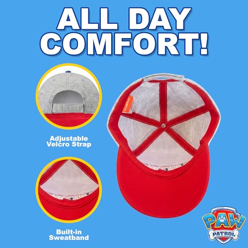 Image of Nickelodeon Boys Baseball Cap, Paw Patrol Marshall Adjustable Toddler Hat, Ages 2-4 Or Boy Hats for Kids Ages 4-7