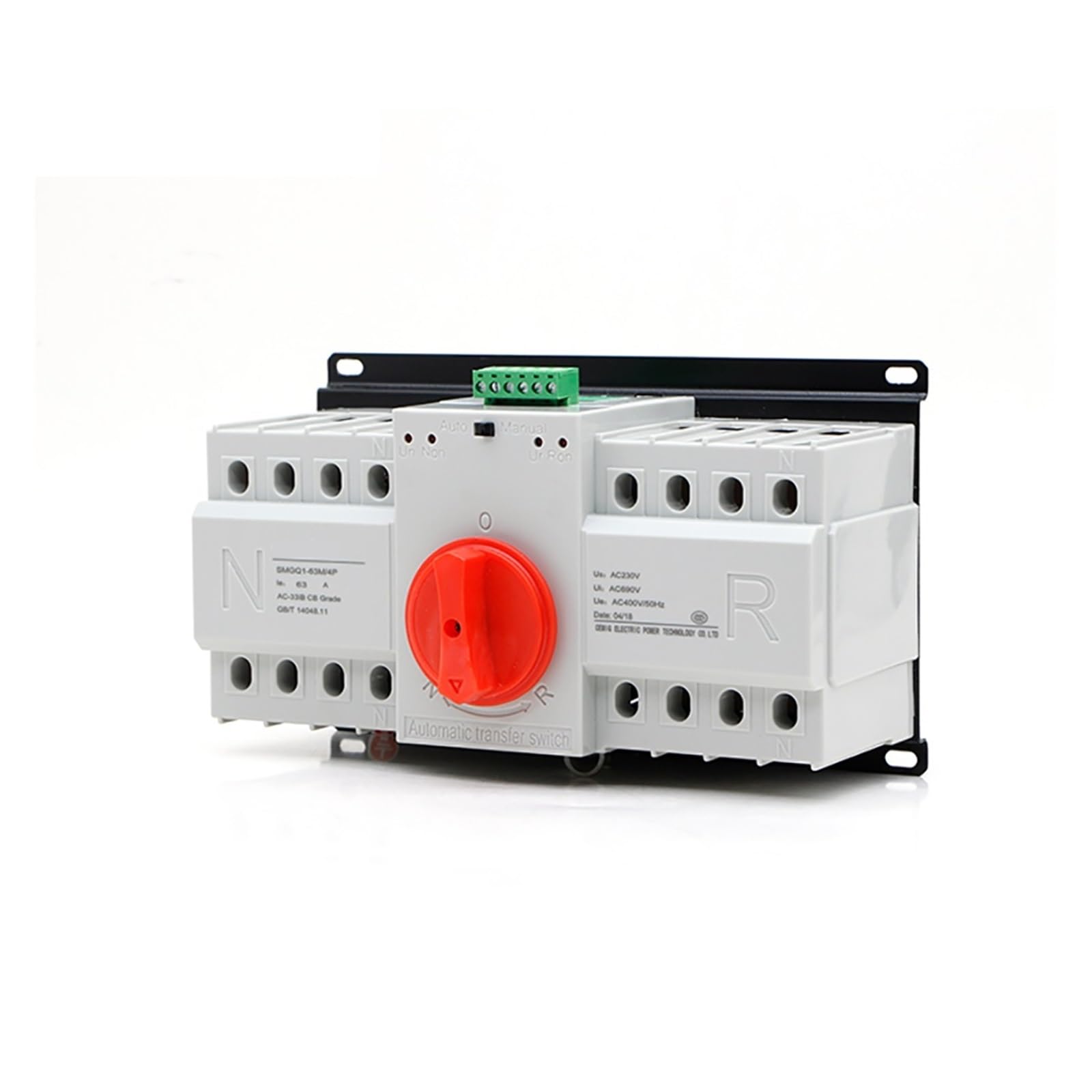 Inverseur automatique ATS disjoncteur de transfert double puissance 4P 400V 63A