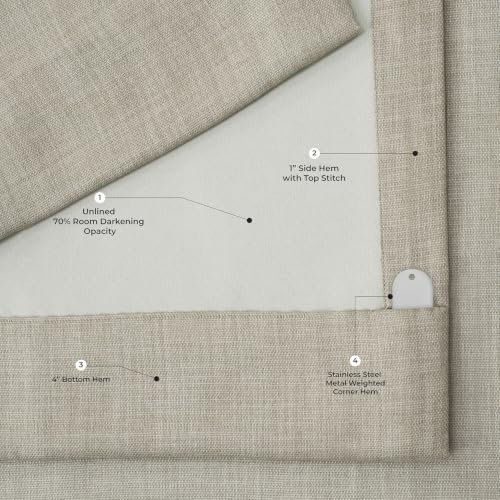 Image of HPD Half Price Drapes Grommet Linen Curtains 84 Inches Long Room Darkening Curtains for Bedroom & Living Room (1 Panel), 50W x 84L, Oatmeal
