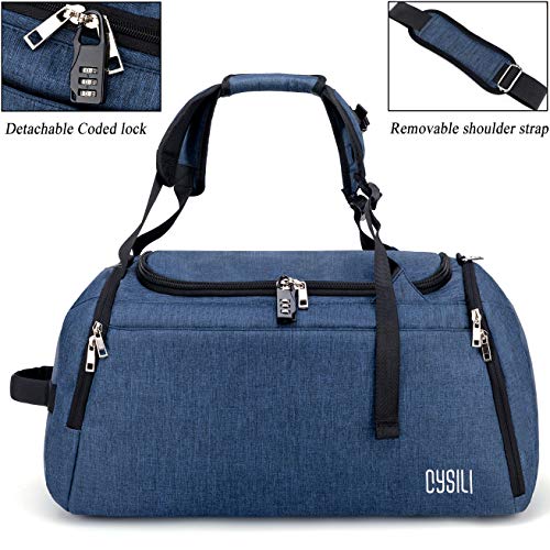 Sports Gym Bag with Shoes Compartment / Wet Pocket,42L Travel Duffel Bag with Shoulder Strap