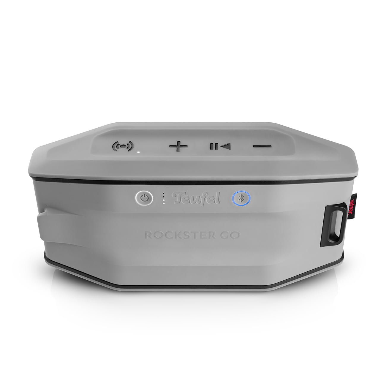 Teufel ROCKSTER GO 2 Stereo Set Speaker Bluetooth - Altoparlante portatile per esterni, con batteria a lunga durata (28 ore), impermeabile IP67, scheda audio USB, outdoor - grigio