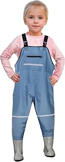 Generisch Traje de una pieza para bebé y niño, de invierno, para niños, niños, niñas, vadeadores de pesca, con bolsillo para niños pequeños, impermeables, pantalones de caza y pesca con botas, pelele