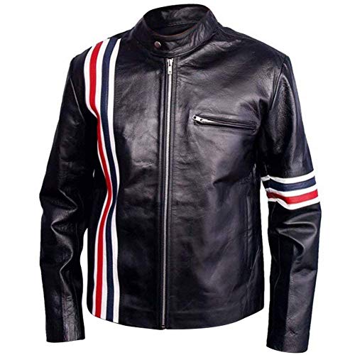 The Jasperz Easy Peter Fonda USA Flag Americn Star Rider Biker Synthetic Leather Jacket