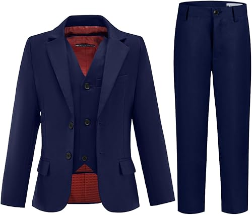 Miniatura 2 de YuanLu Trajes para niños, traje de portador de anillos, chaleco formal y pantalones para niño, conjunto de trajes de boda