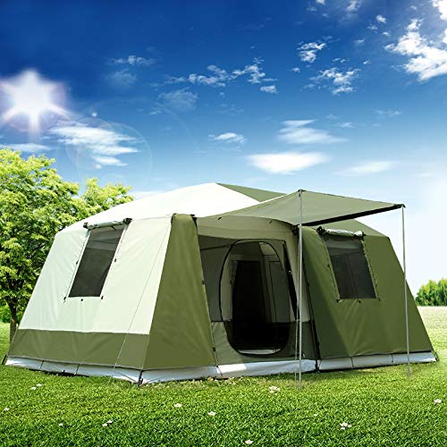沖*様 大型テント 10人 Amazon.co.jp: キャンプ用テント 10 人用 2 層 2 ルーム 1