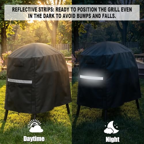 Image of QuliMetal 7113 Grill Cover for Weber Q100 Q120 Q1000 Q1200 Q200 Q220 Q2000 Q2200 Q2400 Q2800N+ Series Gas Grills, Heavy Duty BBQ Gas Grill Cover, 600D
