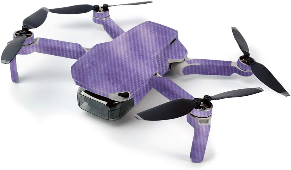 MightySkins Carbon Fiber Skin for DJI Mavic Mini Portable Drone Quadcopter Carbon Fiber Skin - Purple Airbrush | Protective, Durable Textured Carbon Fiber Finish | Made in The USA