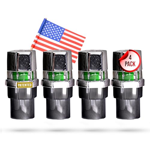 Tire Pressure Monitoring Valve Caps Sensor Gauge (Pack of 4) chrome-plated