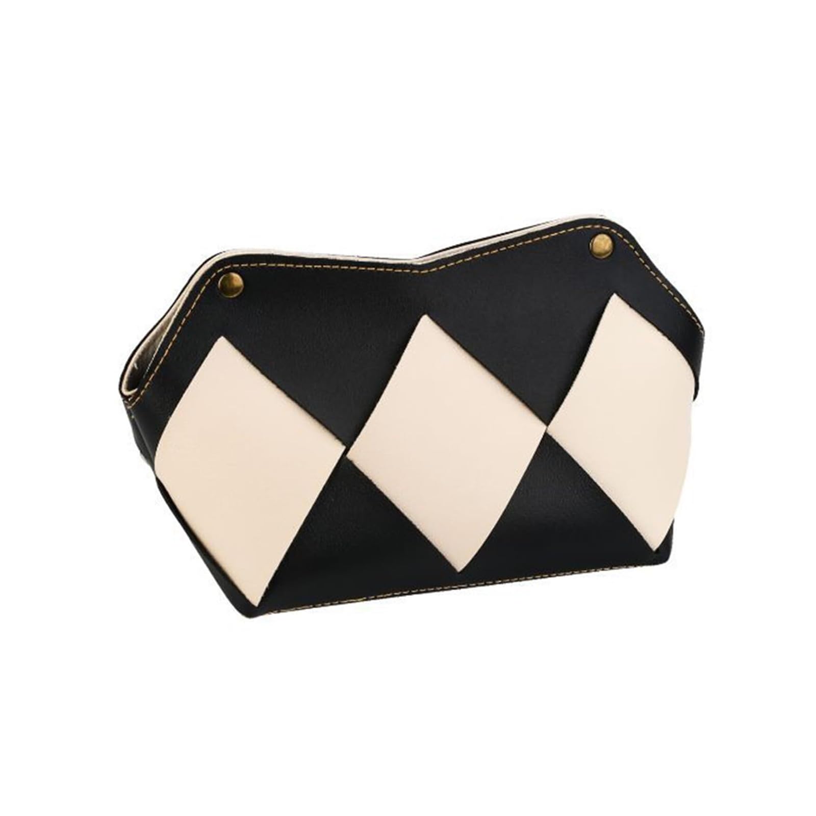 Tissue Dispenser Box Modern PU Tissue Box Cover Rectangle Woven Holder Decorative Organizer Apartment Must Haves(Black)