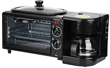 ATONEMENT- 3in 1 Breakfast Maker with Coffee Maker, Mini Oven, Non Stick Grill Toaster Oven Portable Mult