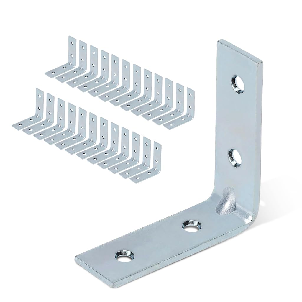 Serplex® 24Pcs Metal Shelf Brackets Galvanized Corner Brackets Right Angle Brackets for Book Shelf, Wall Shelf, Wardrobe Shelf Screw Mounted Shelf Brackets Shelf Support (B0D1489DW2) Amazon Price History, Amazon Price Tracker