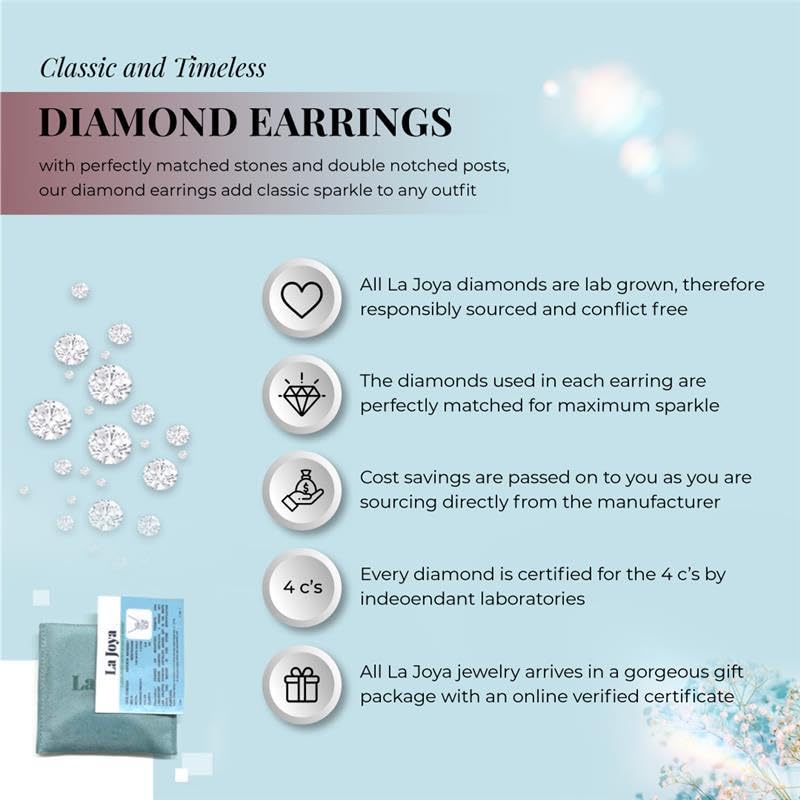 La Joya 1/4 CT Lab Grown Diamonds Hoop Earrings for Women4