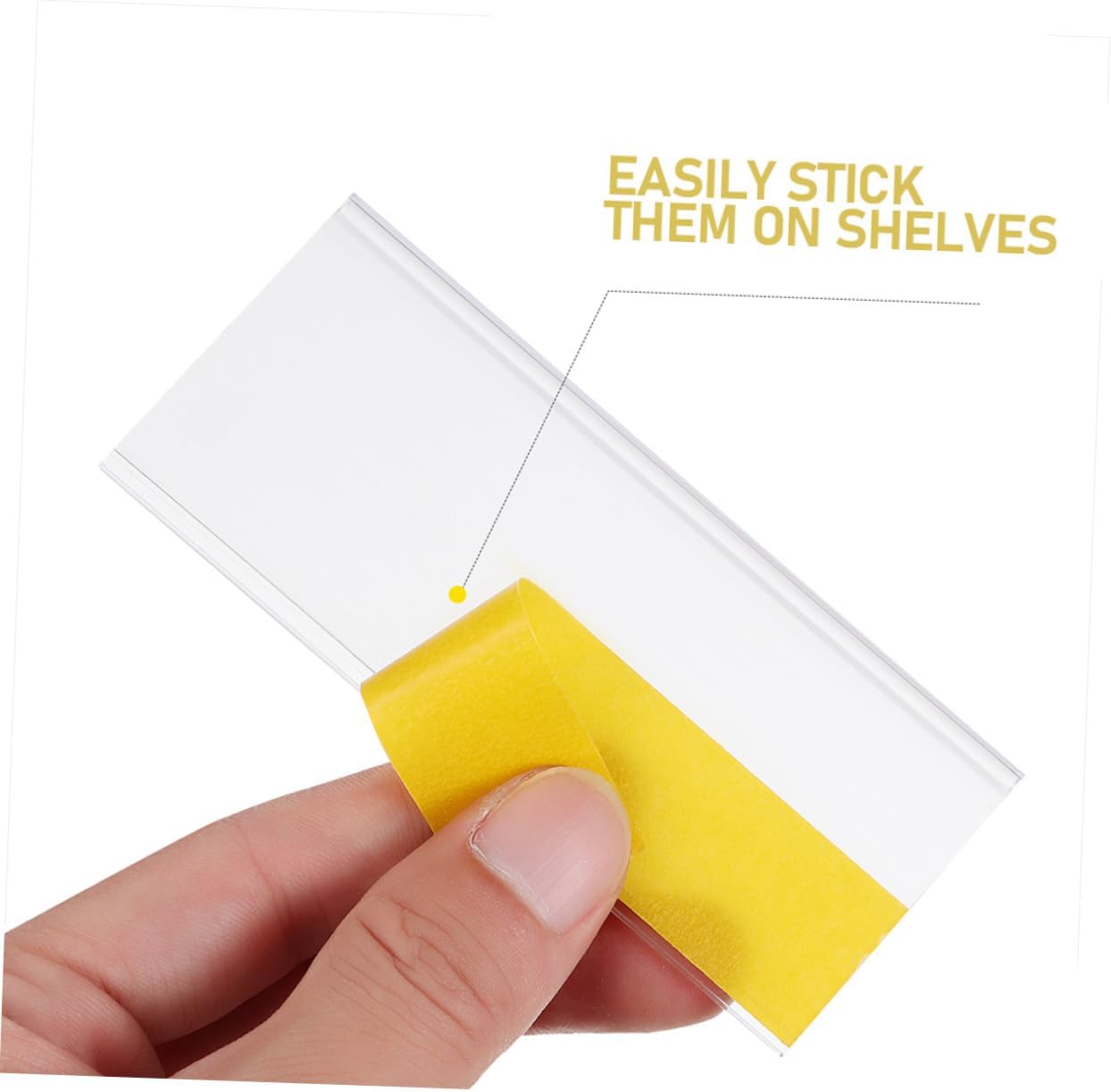 50Pcs Transparent Price Label Holders with Adhesive Shelf Price Tag Display for Supermarkets and Retail Stores Easy Application