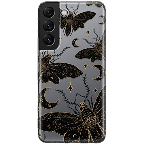 Cavka Phone Case Compatible With Samsung Galaxy S23 Ultra S22 S21 Fe 5G S20 Note 20 10 Plus Witchcraft Constellation Occult Death's Head Hawk Moth Clear Tpu Protective Silicone Slim Flexible Cover #TOP3