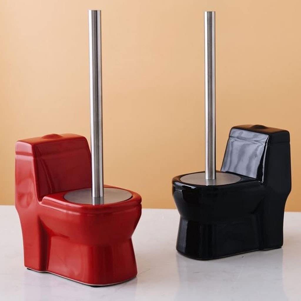 Escobilla Baño/Escobilla y Portaescobillas de Baño Escobilla de inodoro de cerámica hecha a mano, escobilla de inodoro de acero inoxidable con mango largo, escobilla de limpieza de diseño de inodoro c