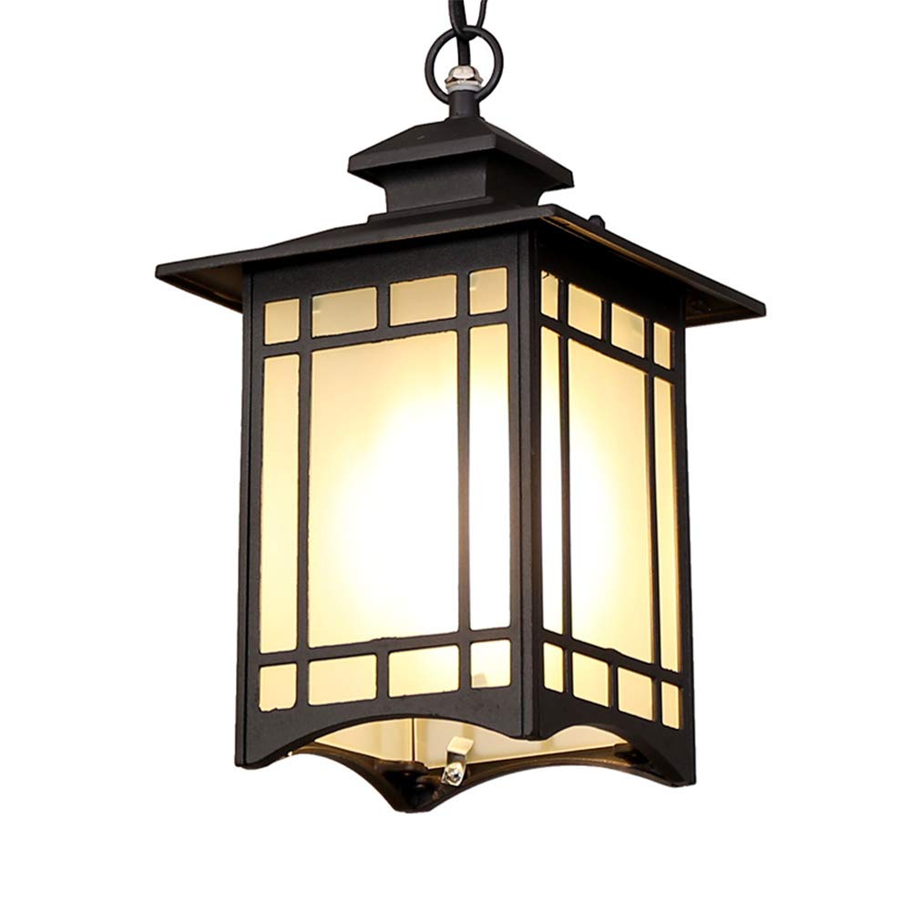 Mengjay Buitenhanglamp, waterdichte hanglamp van gegoten aluminium, retro voor buiten en binnen, E27 waterdichte hanglamp voor tuin, hal, balkon, paviljoen, villa
