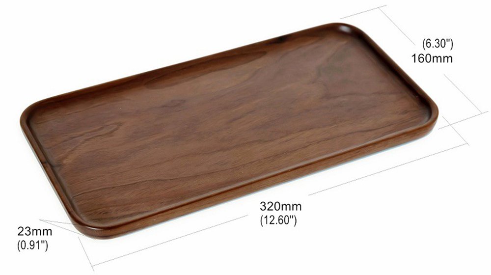 Plateau En Bois De Noyer Rectangulaire - Plateau De Service Fromage, Tapas, Thé | Plateau Déco Table