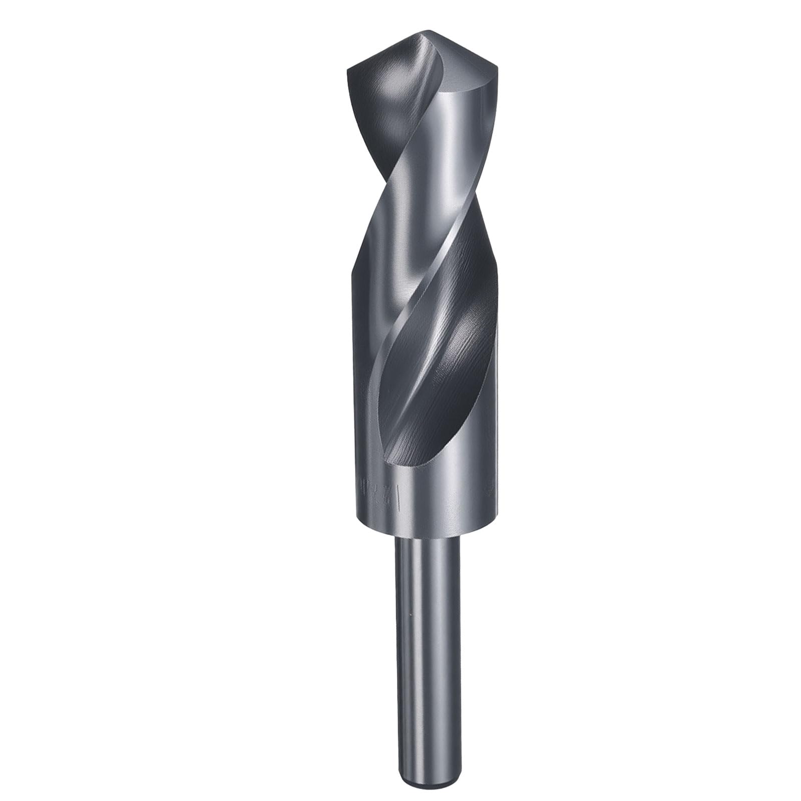 sourcing map 27mm Drill Bit 1/2" Reduced Shank Round 4341 High Speed Steel Nitriding Black 118° Standard Point for Plastic Wood Copper Aluminum Iron Medium Soft Metal