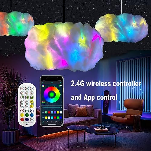 Kit de luces multicolor nube con control remoto 2 piezas miniatura 4