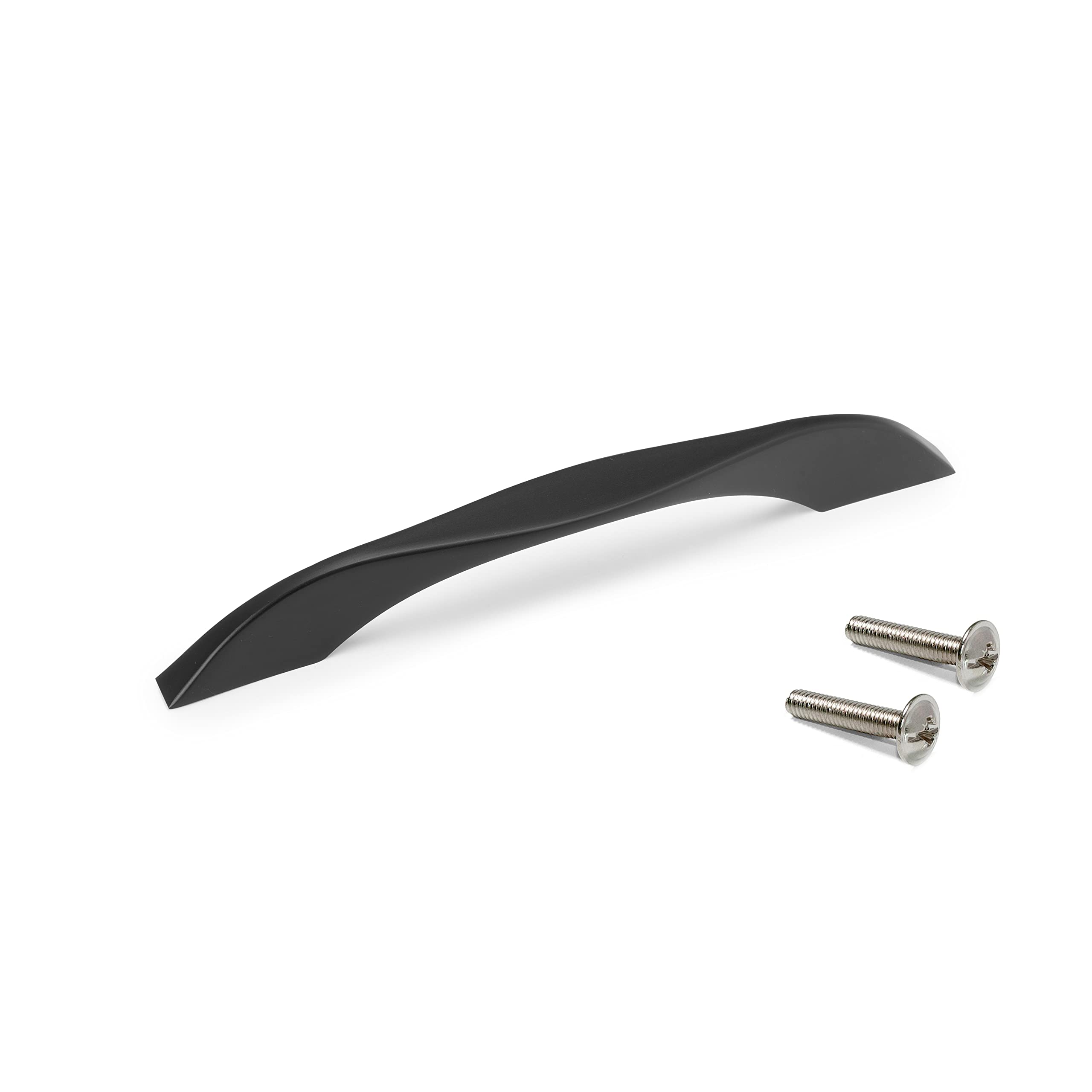 EMUCA - Tirador para mueble Varna, intereje 160 mm, L181 mm, Pintado negro, Zamak, 8 ud.