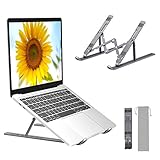 【Robust Konstruktion】 Hochwertiges Aluminiumlegierungsmaterial, sandgestrahlt und silber eloxiert. Dieser Computer steht für rostbeständige Laptops und hält sehr lange, ohne dabei sein elegantes Erscheinungsbild zu verlieren. Mit dem Schutzhaken und den rutschfesten Silikonkissen ist es sehr robust, hält Ihren Laptop sicher und schützt Ihr Gerät vor Verrutschen und Kratzern.