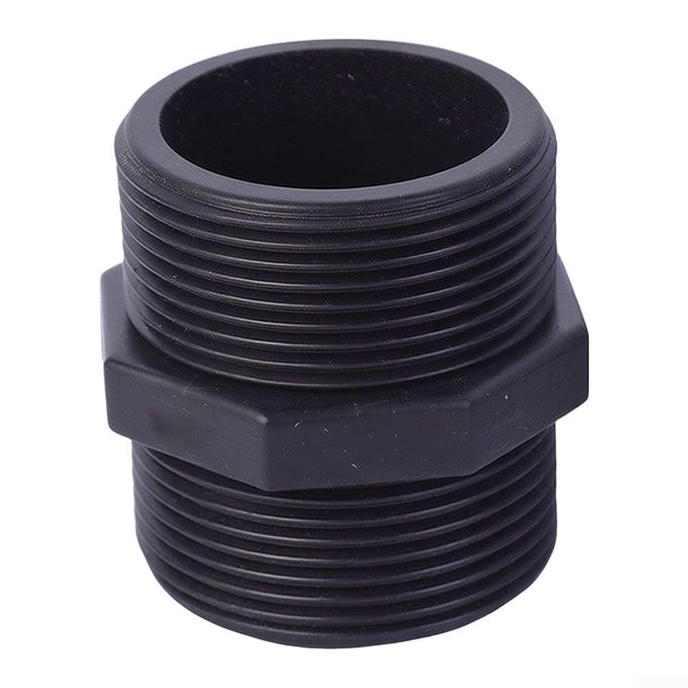 Conector de Tubo 2 Pulgadas NPT para Doble Macho Plástico Negro - Kit de Conectores para Riego y Jardín a 2 Unidades