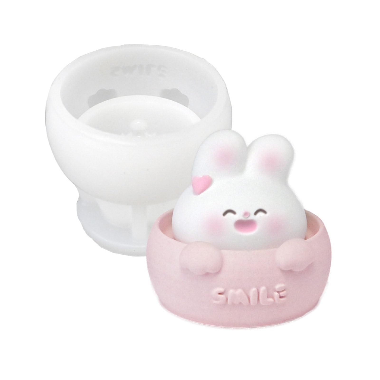 HZBB 3D Cup Rabbits Molds Epoxy Resin Molds Making Silicone Castings Ornament Plasters Animal Silicone