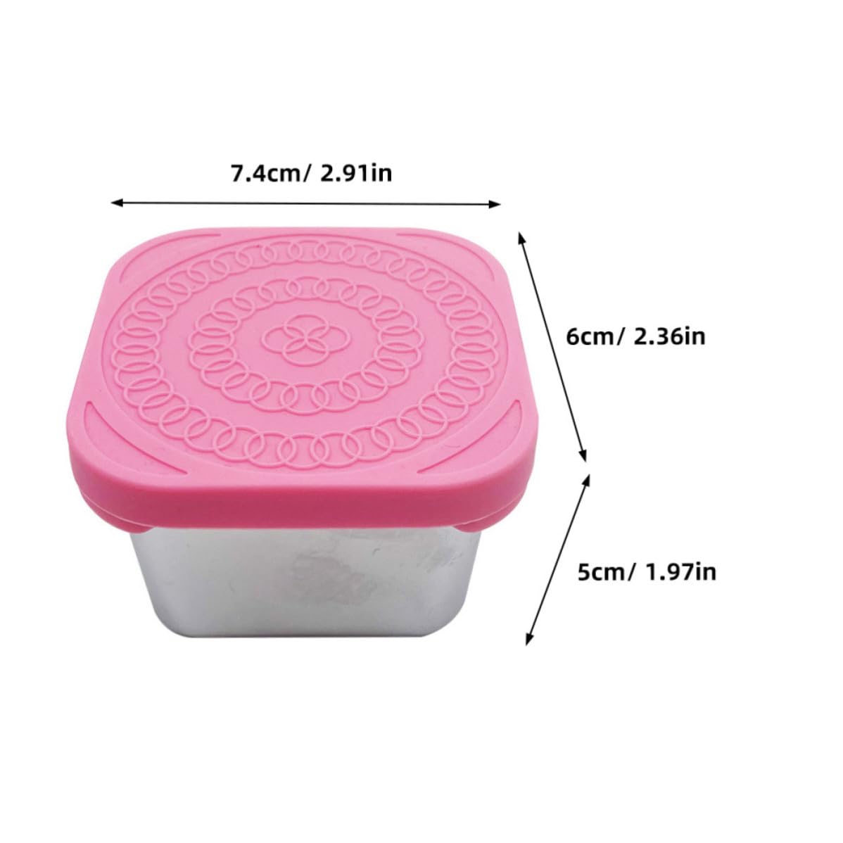BETOOKY Juego de 4 Recipientes para Salsas con Tapa de Silicona, Acero Inoxidable, Herméticos y Preservan Frescura para Almacenar Salsas y Snacks