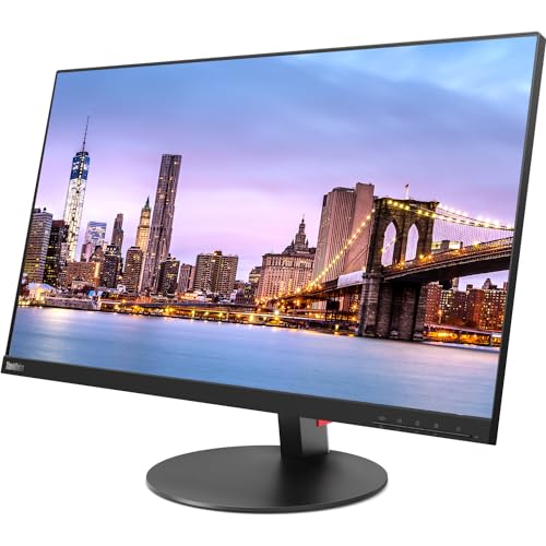 Image of Lenovo ThinkVision T27i 27-inch 1920 x 1080 LED Backlit Full HD Widescreen LCD Monitor, 2-Pack Bundle with HDMI, VGA, DisplayPort, USB Hub, Desk Mount Dual Monitor Stand