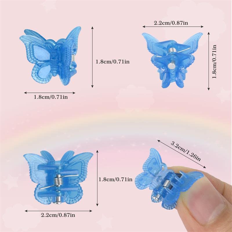 50 Pinzas Mariposa para Cabello Colores Candy miniatura 2