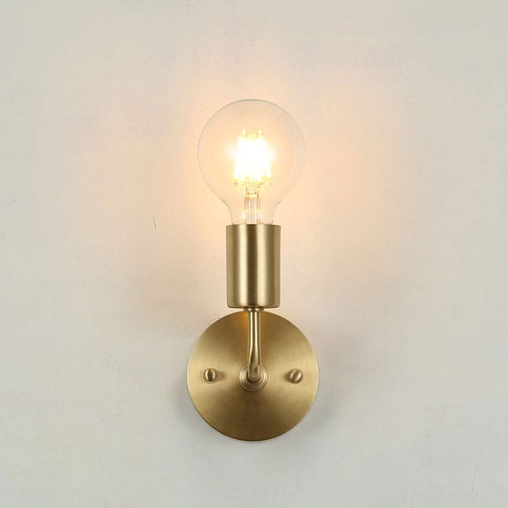 JYBNBBE Brass Wall Mount Farmhouse Light Fixture Modern Wall Lamp Copper Wall Sconce Lighting Fixtures Headboard Lamps for Living Room Bedroom Bedside E27 Socket,